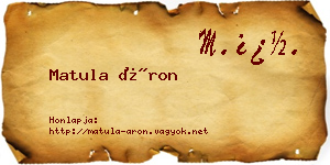 Matula Áron névjegykártya