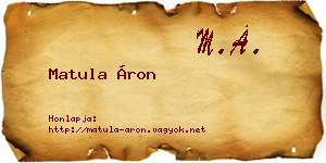 Matula Áron névjegykártya
